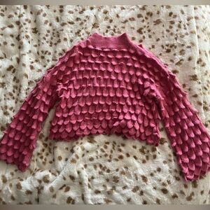 Pink Textured Women's Sweater